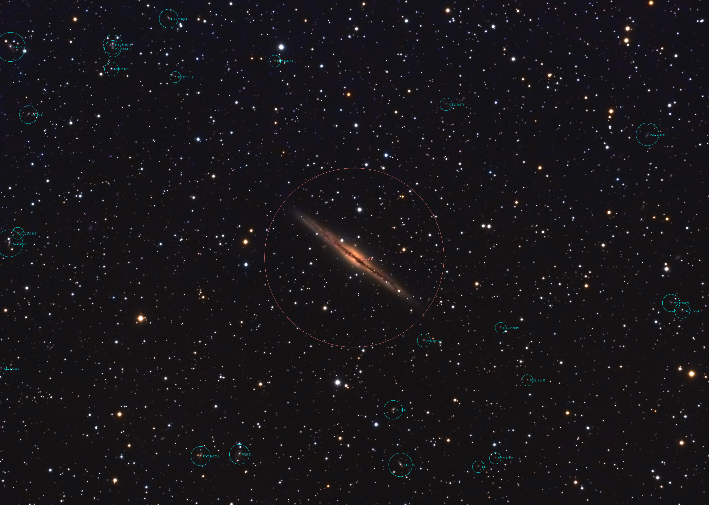 Identifiering av galaxer runt NGC891
