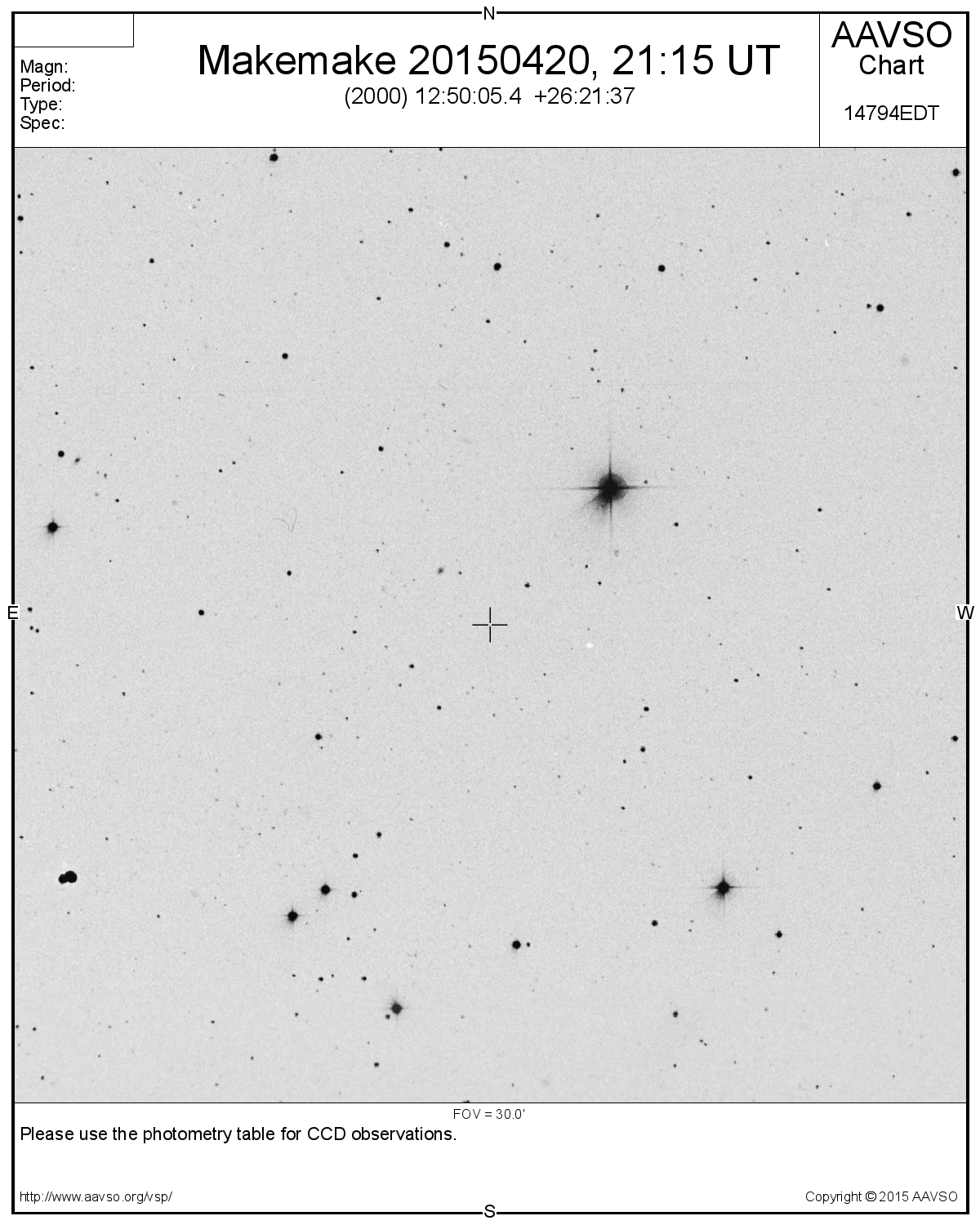 Makemake 20150420, 21:15 UT. AAVSO VSP.