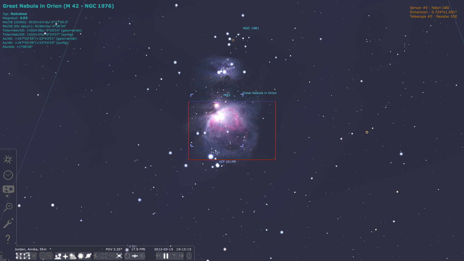 Skärmdump - stellarium